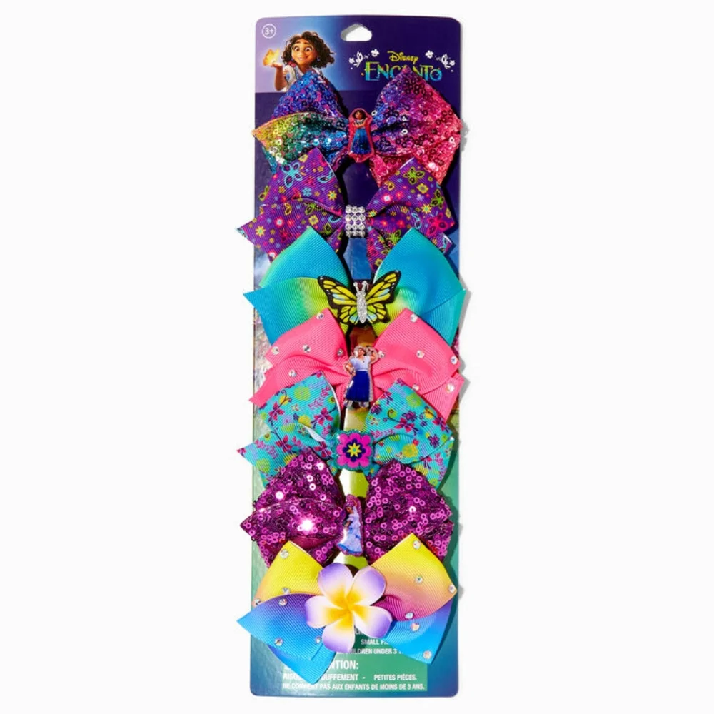 Disney Encanto Madrigal Hair Glitter Girls Hair Bow Clips - 7 Pack